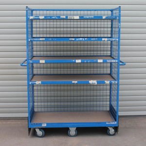 Used Heavy Duty 6 Wheel Stock 5 Shelf Truck Trolley